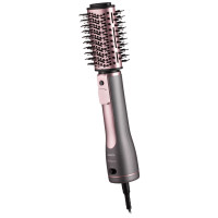Фен-щітка ARDESTO Brush Pink Touch, 1200Вт, 2 швидкості, 2 темп. режими, LED-дисплей, функція іонізації , 4 насадки, сірий+ рожевий