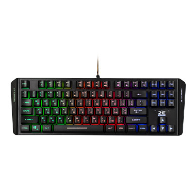 Клавіатура мембранна 2E GAMING KG355 87key, USB-A, EN/UA/RU, LED, чорний (2E-KG355UBK)