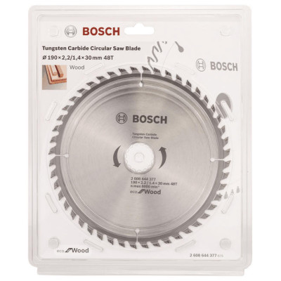 Диск пиляльний Bosch Professional Eco for Wood 190x2.2x30-48T Диск пиляльний Bosch Professional Eco for Wood 190x2.2x30-48T