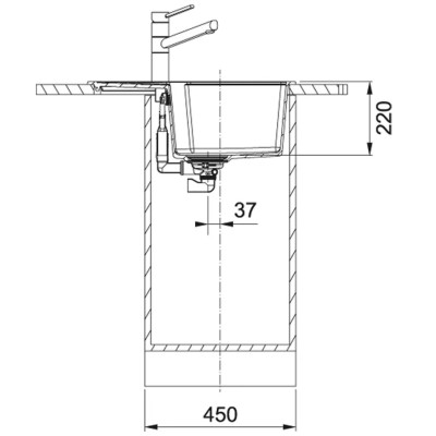 Мийка кухонна Franke Urban, фраграніт, прямокутник, з крилом, 620х500х220мм, чаша - 1, врізна, оборотна, UBG 611-62, онікс Мийка кухонна Franke Urban, фраграніт, прямокутник, з крилом, 620х500х220мм, чаша - 1, врізна, оборотна, UBG 611-62, онікс