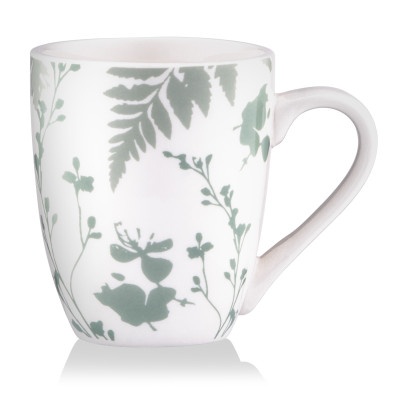 ARDESTO Чашка Capri, 320мл, порцеляна, біло-зелений ARDESTO Чашка Capri, 320мл, порцеляна, біло-зелений