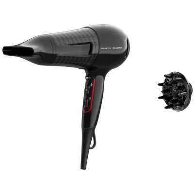 Фен Rowenta x Karl Lagerfeld Powerline, 2100Вт, 3 режими, дифузор, іоніз-я, хол. обдув, чорний