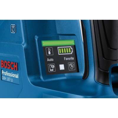 Bosch Перфоратор GBH 187-LI Professional акумуляторний, 2*18 В 5 Аг, SDS-Plus, 2.4 Дж, 980 об/хв, кейс, 2.9 кг