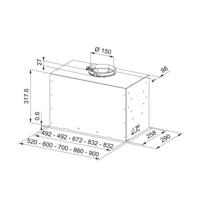 Витяжка Franke вбудовувана, 70см, 1250м.куб/год, Box Flush Basic FBFE LG A70, cвітло-сірий Витяжка Franke вбудовувана, 70см, 1250м.куб/год, Box Flush Basic FBFE LG A70, cвітло-сірий
