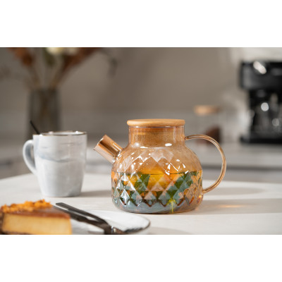 ARDESTO Заварник Golden Moon, 1000 мл, боросилікатне скло, бамбук