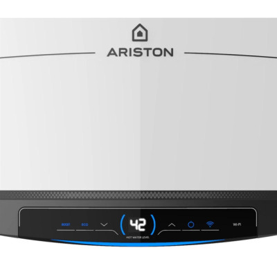 Водонагрівач електр. Ariston QUADRIS 120 WIFI FR EU прямокутний, 120л, 2,4кВт, сух. нагр. елемент, ел. кер-ня, B, Франція, білий