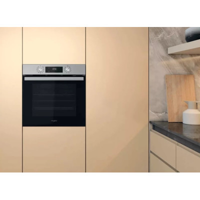 Духова шафа Whirlpool електрична, 71л, A+, дисплей, конвекція, телескопічні напрямні, нерж