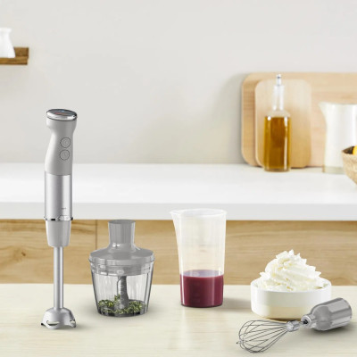 Блендер Tefal заглибний Quickchef+ 1000Вт, 3в1, чаша-800мл, чопер-500мл, турборежим, сріблясто-сірий Блендер Tefal заглибний Quickchef+ 1000Вт, 3в1, чаша-800мл, чопер-500мл, турборежим, сріблясто-сірий