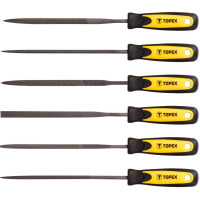 Надфілі по металу TOPEX, алмазні, D3мм, рукоятка двокомпонентна, 150мм, набір 6шт