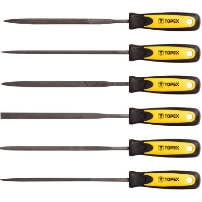 Надфілі по металу TOPEX, алмазні, D3мм, рукоятка двокомпонентна, 150мм, набір 6шт Надфілі по металу TOPEX, алмазні, D3мм, рукоятка двокомпонентна, 150мм, набір 6шт
