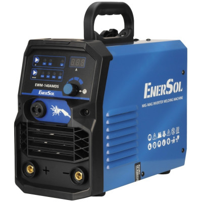 Зварювальний напівавтомат інверторний EnerSol EWM-140AMDS (дріт до 1мм + електрод до 4мм) 20-140А 6.1кВт 160-260В 7кг Зварювальний напівавтомат інверторний EnerSol EWM-140AMDS (дріт до 1мм + електрод до 4мм) 20-140А 6.1кВт 160-260В 7кг
