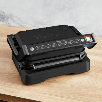 Tefal Гриль прижимний OptiGrill 2в1 Black, 2100Вт, темп. режимів-4, з`ємні пластини, метал, чорний