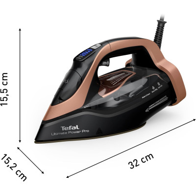 Утюг Tefal Ultimate Power Pro, 3200Вт, 350мл, паровой удар -300гр, постоянный пар - 85гр, керам. подошва, черно-золотой (FV9E50E0) Утюг Tefal Ultimate Power Pro, 3200Вт, 350мл, паровой удар -300гр, постоянный пар - 85гр, керам. подошва, черно-золотой (FV9E50E0)