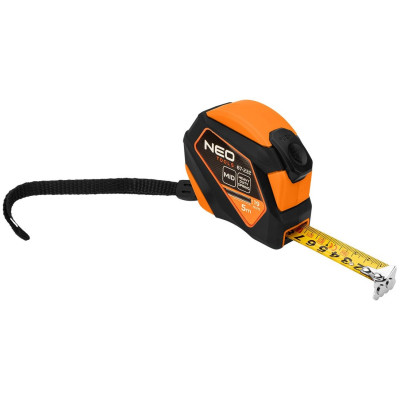 Рулетка Neo Tools, 5мx19мм, з фіксатором змотування, магніт Рулетка Neo Tools, 5мx19мм, з фіксатором змотування, магніт