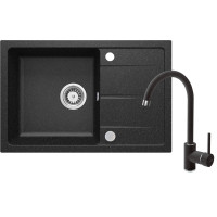 Набір для кухні Deante Leda, гранітна мийка ZRD_2113 + зміш. BEN_262M, графіт-хром Набір для кухні Deante Leda, гранітна мийка ZRD_2113 + зміш. BEN_262M, графіт-хром