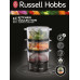 Пароварка Russell Hobbs Kitchen Collection 400Вт, чаша-2.3/3.3л, резервуар для воды -0.5л, механическое управление, 3 яруса, пластик, черный