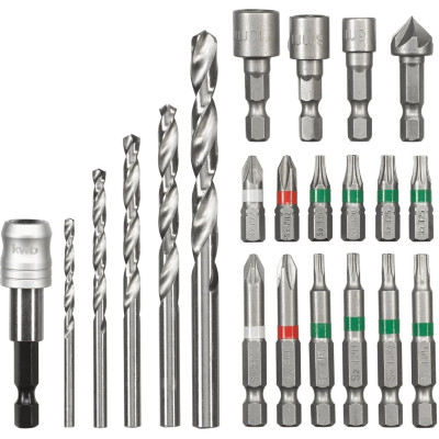 Einhell Набір біт та свердел по металу HSS, 22 шт, кейс S-Box, KWB