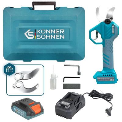 Секатор акумуляторний Konner&Sohnen KS CPS20V-40 CASE 20В акб 1х2А·год d 20-40мм ЗП кейс 1.0кг