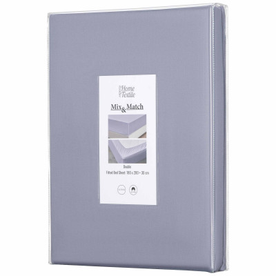 Простирадло на резинці ARDESTO Mix&Match, 180x200+30см, 100% бавовна, сатин, сірий