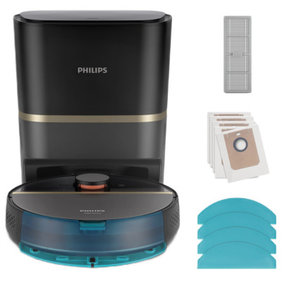 Philips Робот-пилосос Series 7000 , h=35см, вологе прибирання, конт пил -0.26л, вода -0.24л, автон. робота до 180хв, НЕРА 11, чорний