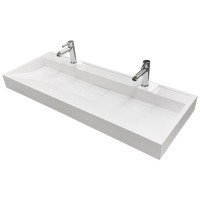 Раковина, умивальник Adamant VISION, штучний камінь, прямокут., з отвором для змішувача, без переливу, 1200х455х110мм, накладний, білий