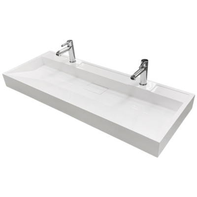 Раковина, умивальник Adamant VISION, штучний камінь, прямокут., з отвором для змішувача, без переливу, 1200х455х110мм, накладний, білий Раковина, умивальник Adamant VISION, штучний камінь, прямокут., з отвором для змішувача, без переливу, 1200х455х110мм, накладний, білий