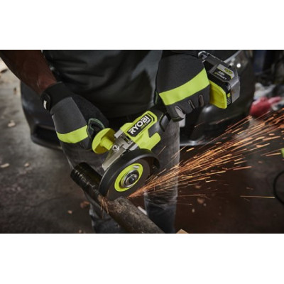 Ryobi Шліфмашина кутова RAG18X-0, акумуляторна ONE+ НР, безщіткова, 125мм, 18В (без АКБ та ЗУ)