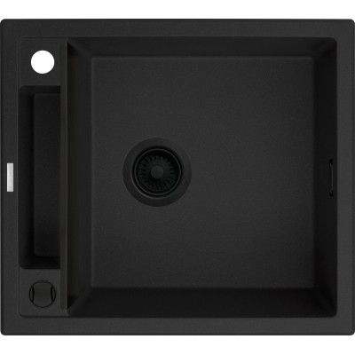 Мийка кухонна Deante Magnetic, граніт, квадрат, без крила, 560х500х219мм, чаша - 1, накладна, чорний матовий Мийка кухонна Deante Magnetic, граніт, квадрат, без крила, 560х500х219мм, чаша - 1, накладна, чорний матовий