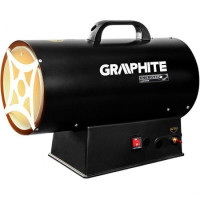 Тепловая пушка газовая GRAPHITE, аккумуляторная 18В, 30кВт, 200м2, 500м3/ч, IP24, черный 58GE101