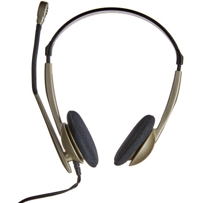 Гарнитура компьютерная стерео On-Ear Koss CS100i, 3.5мм, Uni Mic, 2.4м, кремовый (197138.101)