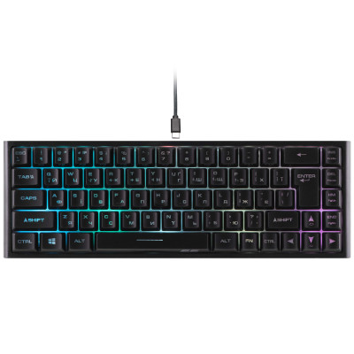 Клавиатура мембранная 2E GAMING KG360 68key, USB-A/WL, EN/UA/RU, RGB, черный (2E-KG360UBK)