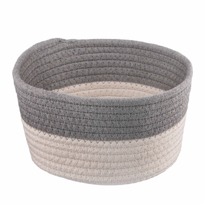 Кошик плетений для зберігання ARDESTO Vigor 3.5л, бавовняний шпагат, сірий, білий