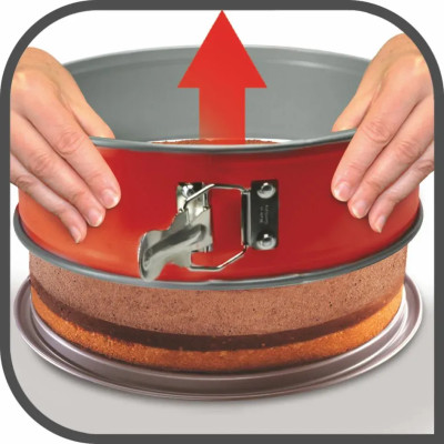 Форма для випікання Tefal DeliBake, кругла, знімне дно, 27см, вуглецева сталь, червоний Форма для випікання Tefal DeliBake, кругла, знімне дно, 27см, вуглецева сталь, червоний
