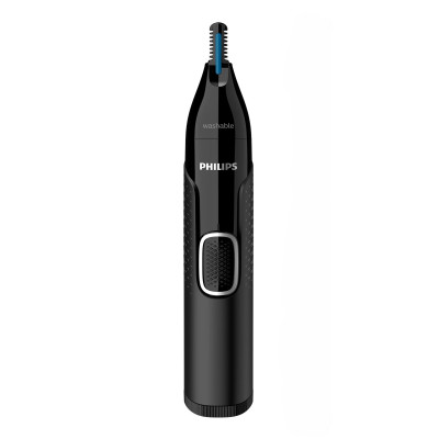 Тример Philips Series 5000, для бороди, вусів, окантовки, брови, носа та вух, 1хАА, насадок-4, чохол, сталь, чорний