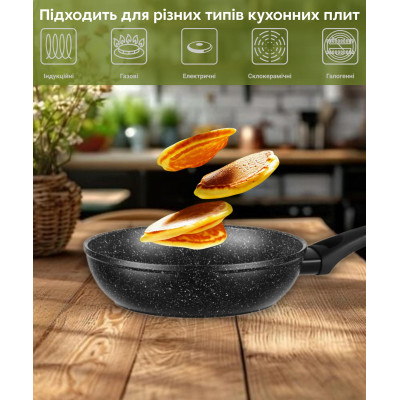 Сковорода глибока ARDESTO Gemini Anzio, 26см, алюміній, чорний Сковорода глибока ARDESTO Gemini Anzio, 26см, алюміній, чорний