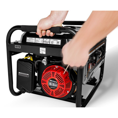 Graphite Генератор бензиновий 58G904, 2.0/2.2кВт, 1х12В та 2х230В (16А), бак 15л, 360г/кВтГ, 40 кг