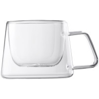 Набор чашек с ручками и двойными стенками Ardesto, 200мл, 2шт, боросиликатное стекло, прозрачный