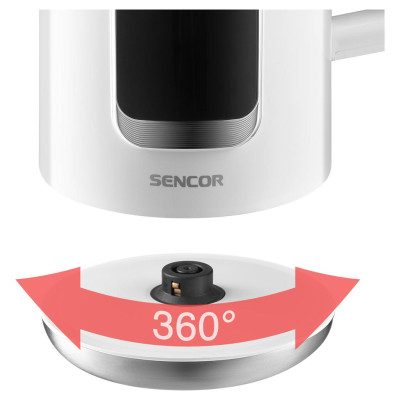 Электрочайник Sencor 1.7л, Strix, LED дисплей, двойные стенки, смысл. управление, белый Электрочайник Sencor 1.7л, Strix, LED дисплей, двойные стенки, смысл. управление, белый