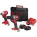 Набір із двох акумуляторних інструментів Milwaukee M18 BLPP2A3-502X 18В шурупокрут-дриль M18 BLPD2 гвинтоверт ударний M18 BLIDR акб М18 2х5А·год ЗП M12-18FC кейс