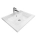Раковина, умивальник Adamant FLATE, штучний камінь, прямокут., з отвором для змішувача, з отвором для переливу, 600х450х140мм, накладний, білий