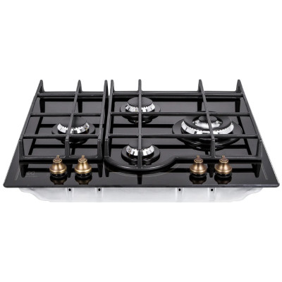 Варильна поверхня Electrolux газова на склі Rococo, 60см, чавун, чорний