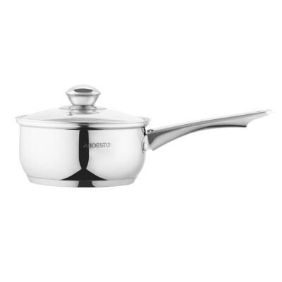 Ківш зі скляною кришкою Ardesto Gemini Gourmet Spoleto, 1.4л, нержавіюча сталь AR1914GSS