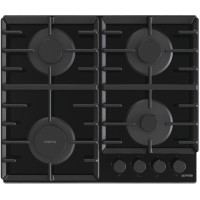 Варильна поверхня Gorenje газова на склі, 60см, чавун, чорний