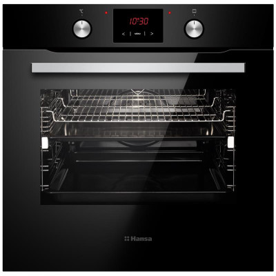 Духовка электр. Hansa, 60см, 77л, A,  гриль, емаль легкого очищення, диспл., чорний Духовка электр. Hansa, 60см, 77л, A,  гриль, емаль легкого очищення, диспл., чорний