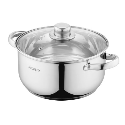 Каструля ARDESTO Gemini Gourmet, скляна кришка, 3.8 л, нержавіюча сталь