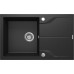 Мийка кухонна Deante Andante, граніт, прямокутник, з крилом, 780х490х194мм, чаша - 1, накладна, металічний графіт
