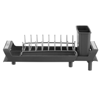 Сушарка для посуду з підставкою ARDESTO Minimalism 46.5x19.5x9.5см, пластик, хромоване залізо, сталь, сірий темний