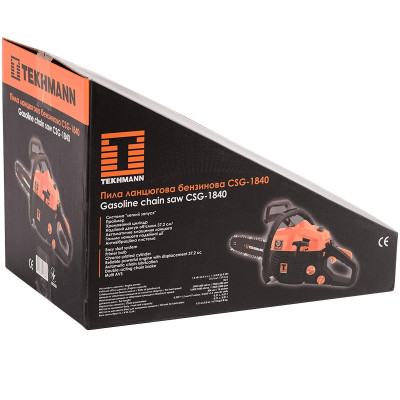 Пила ланцюгова бензинова Tekhmann CSG-1840 40см 1.8кВт/2.5л.с. 37.2см3 4.1кг Пила ланцюгова бензинова Tekhmann CSG-1840 40см 1.8кВт/2.5л.с. 37.2см3 4.1кг