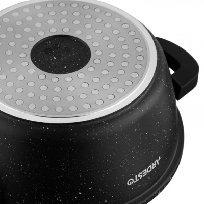 Каструля зі скляною кришкою Ardesto Gemini Anzio, 1.8л, алюміній, чорний AR2418GE Каструля зі скляною кришкою Ardesto Gemini Anzio, 1.8л, алюміній, чорний AR2418GE