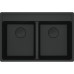Мийка кухонна Franke Maris, фраграніт, прямокутник, без крила, 760х510х200мм, чаша - 2, врізна, MRG 620 TL, чорний матовий